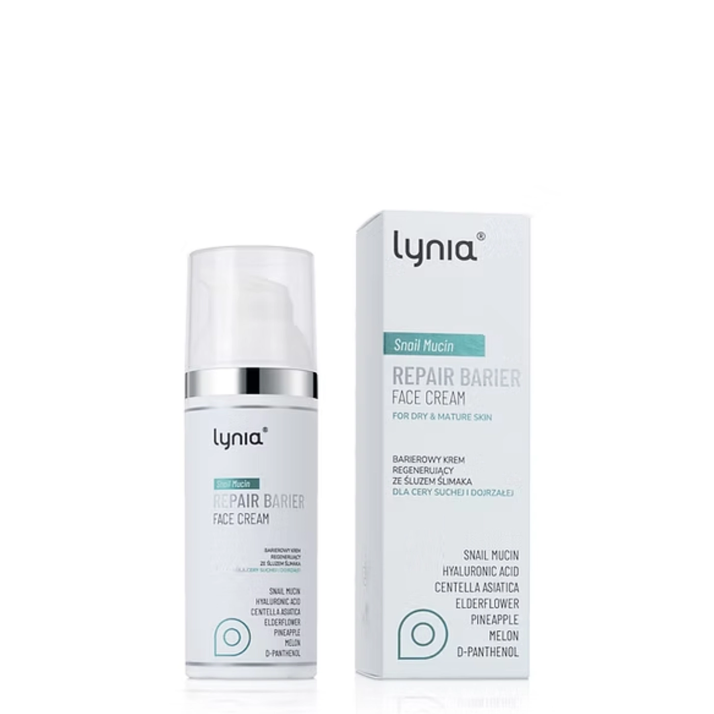 Lynia Snail Barierowy krem regenerujący ze śluzem ślimaka dla cery suchej i dojrzałej 50ml