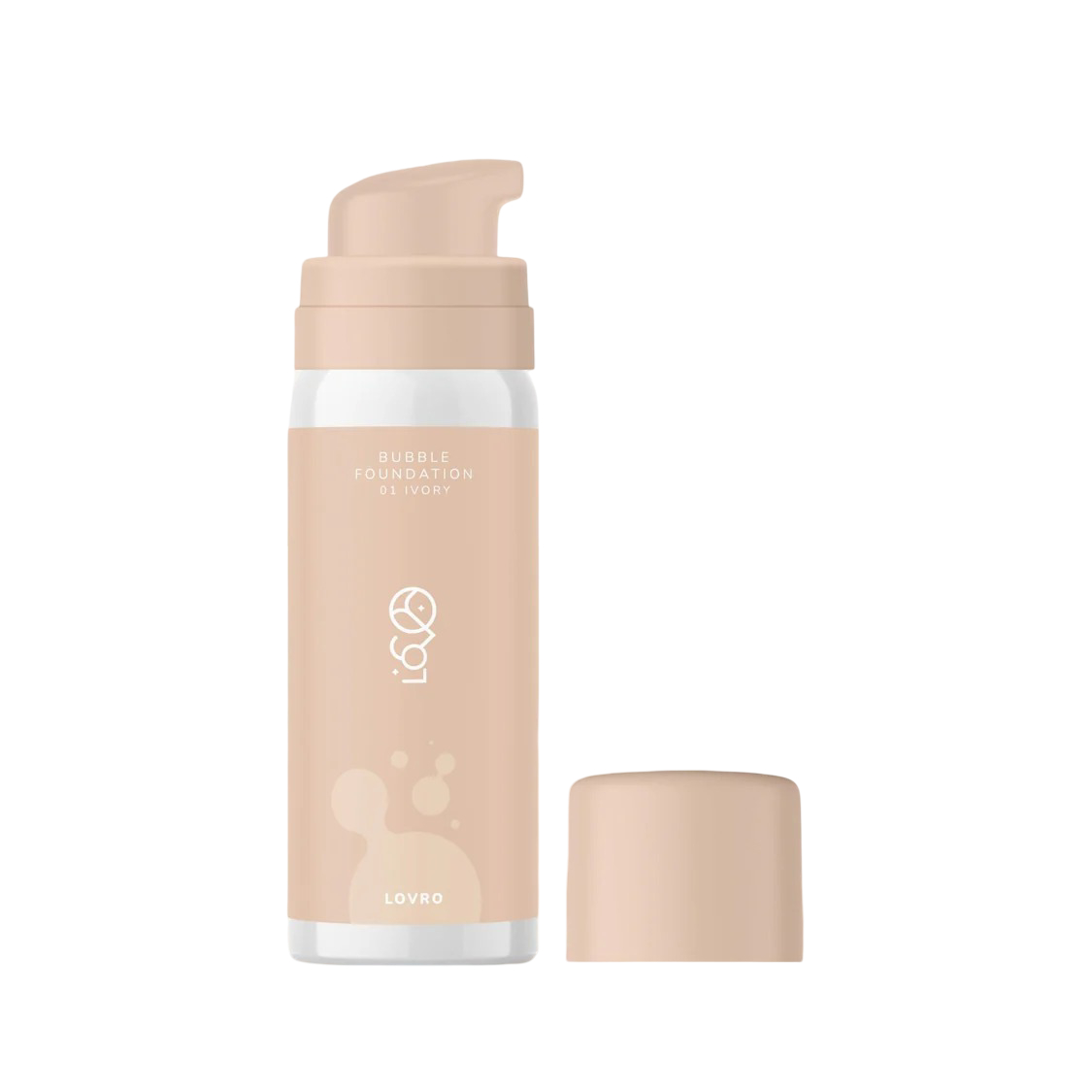 LOVRO Bubble Foundation - Podkład o napowietrzonej rozświetlającej formule 001 Ivrory 50ml