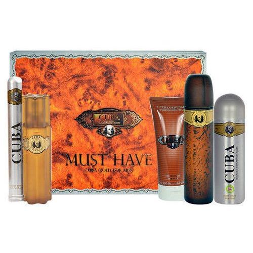 Cuba Original Cuba Gold Must Have zestaw woda toaletowa spray 100ml + woda toaletowa spray 35ml + dezodorant spray 200ml + żel pod prysznic 200ml + woda po goleniu 100ml