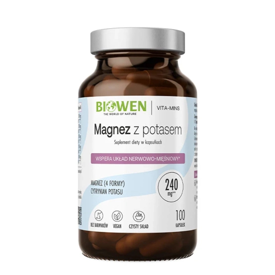 BIOWEN Magnez (4 formy) z Potasem 100 kapsułek
