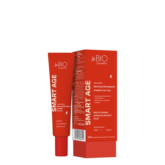beBIO smart age skoncentrowana maska na noc z melatoniną i kwasem mlekowym 40ml