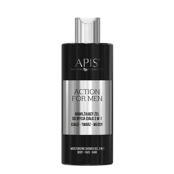 Apis Action For Men Nawilżający żel do mycia ciała 3w1 500 ml