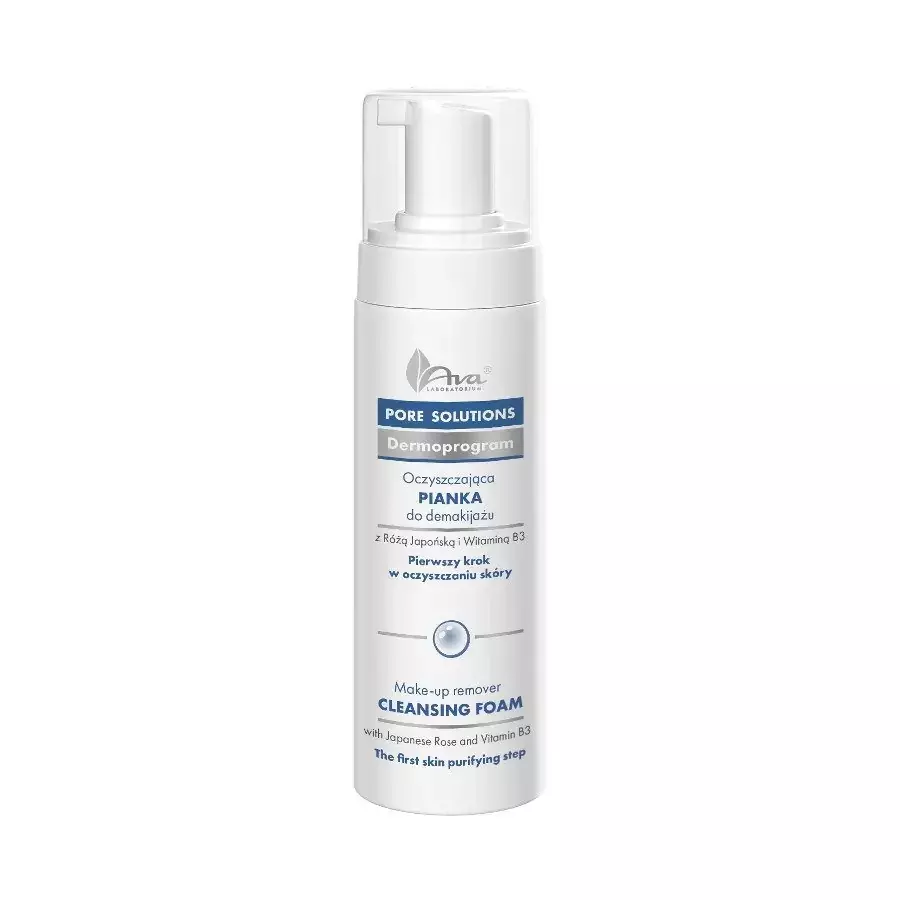 AVA PORE SOLUTIONS Oczyszczająca pianka do demakijażu z witaminą B3 i różą japońską 150ml