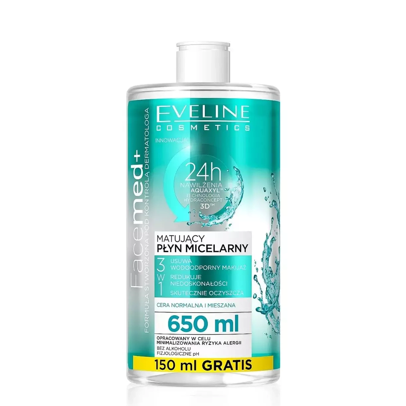 Eveline Cosmetics FACEMED+ Matujący płyn micelarny 650 ml