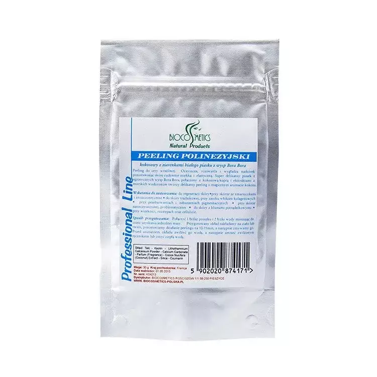 BIOCOSMETICS Kokosowy peeling polinezyjski z ziarenkami piasku z Wysp Bora Bora 100g