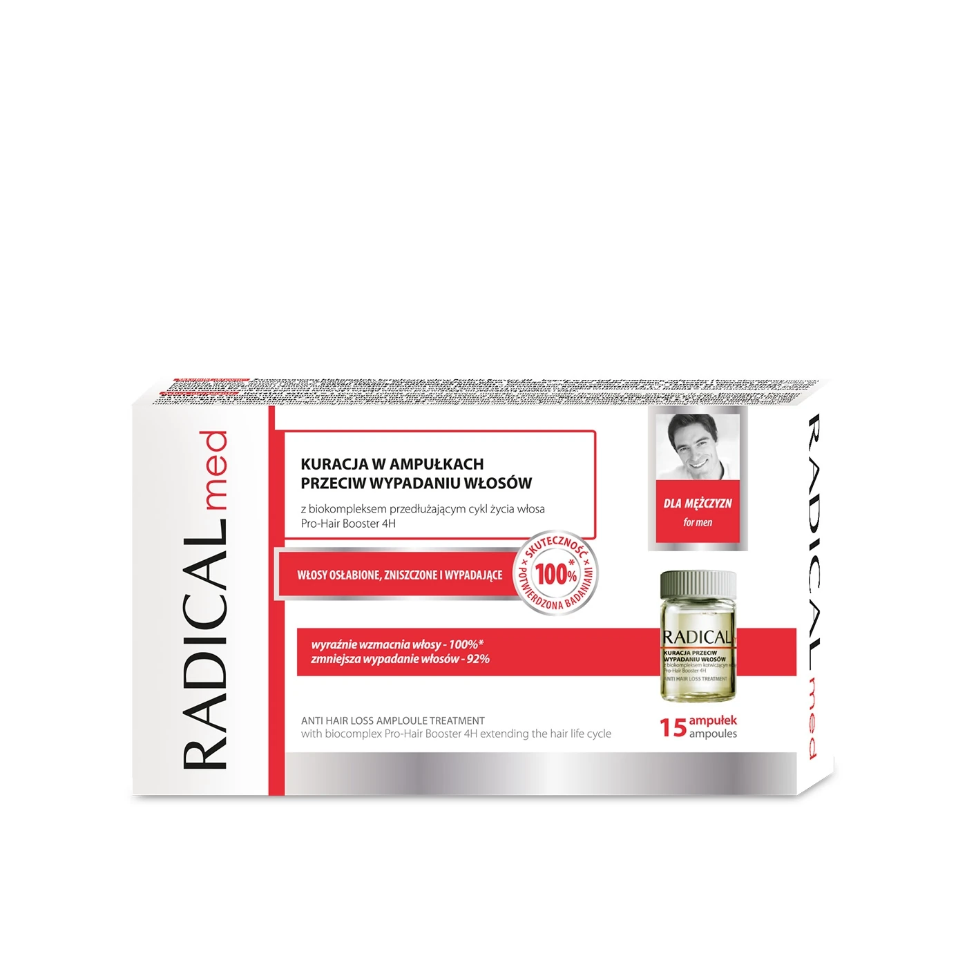 RADICAL Med Kuracja w ampułkach przeciw wypadaniu włosów dla mężczyzn 15x 5 ml