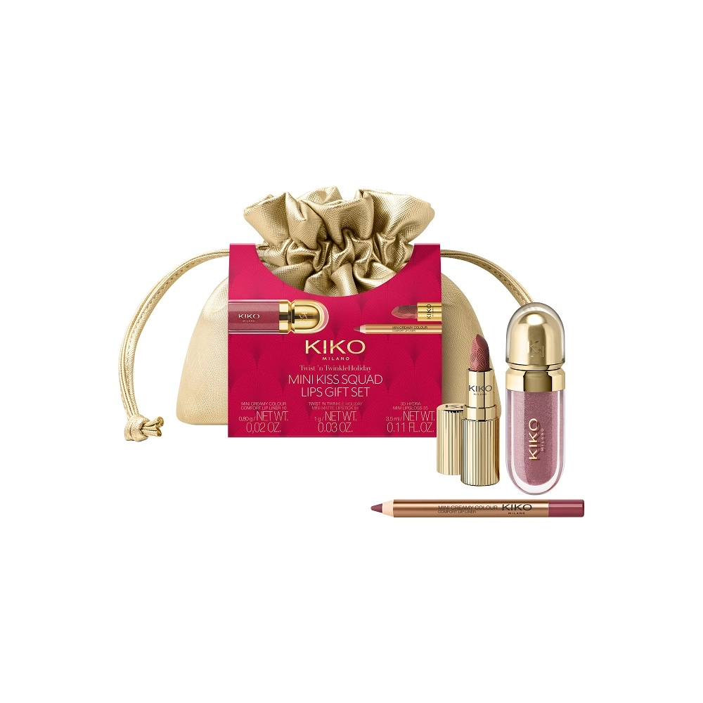 KIKO Milano Twist 'N Twinkle Holiday Mini Kiss Squad Lips Gift Set zestaw podarunkowy do makijażu ust 01