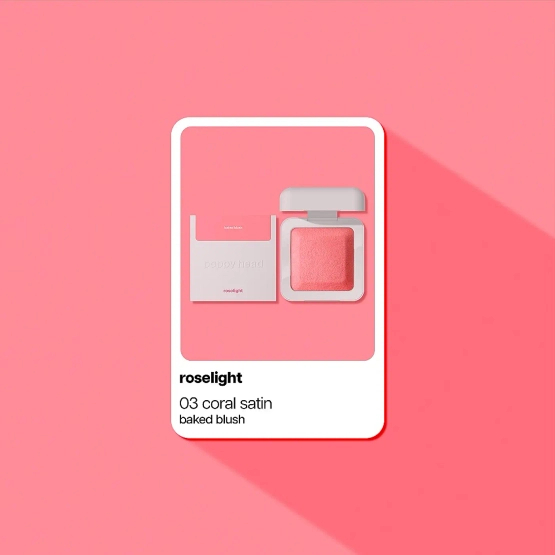 POPPY HEAD Roselight Blush - Wypiekany róż rozświetlający 03 Coral Satin 8.2 g