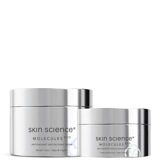 Skin Science Zestaw MOLECULES EVO ANTIOXIDANT REVITALIZING EYE CREAM - Antyoksydacyjny odmładzający krem pod oczy + ANTIOXIDANT REVITALIZING DAY & NIGHT CREAM - Antyoksydacyjny odmładzający krem na dzień i na noc