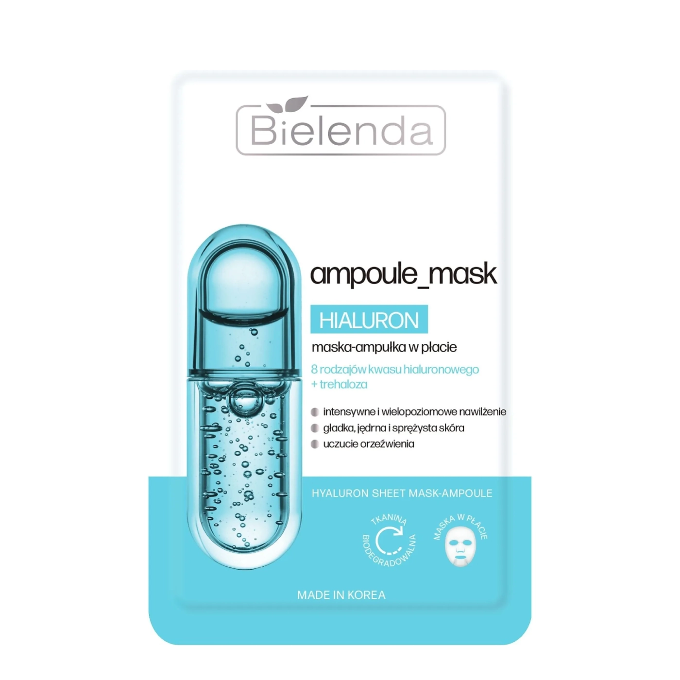 Bielenda Ampoule Mask Hialuron maska-ampułka w płacie 1 sztuka