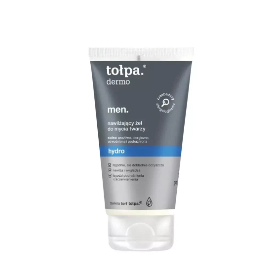 tołpa. dermo men, nawilżający żel do mycia twarzy, 150ml 