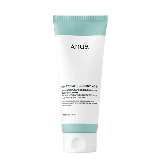 Anua Heartleaf Succinic Moisture Cleansing Foam - Kojąca Pianka do Oczyszczania Twarzy 150ml