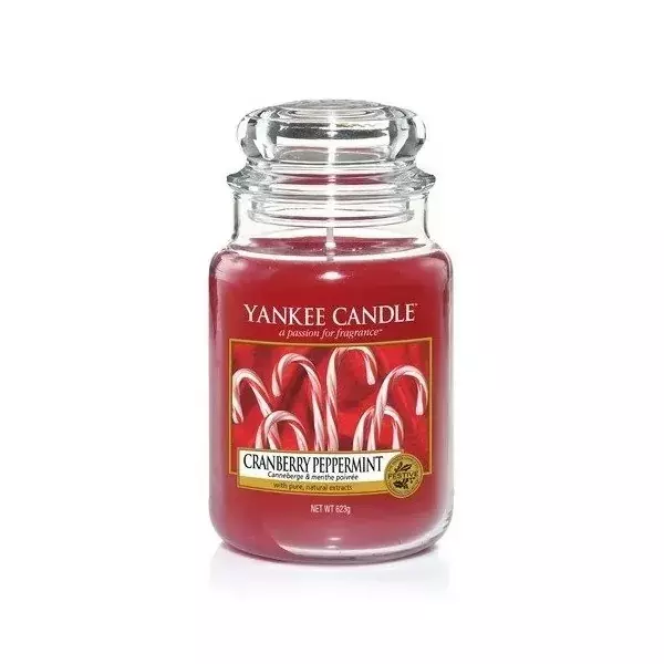 Yankee Candle ŚWIECA W SŁOIKU DUŻA Cranberry Peppermint