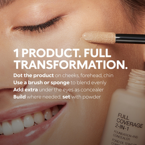 KIKO Milano Full Coverage 2-In-1 Foundation & Concealer mocno kryjący podkład i korektor 2 w 1 Warm Rose 30 25ml