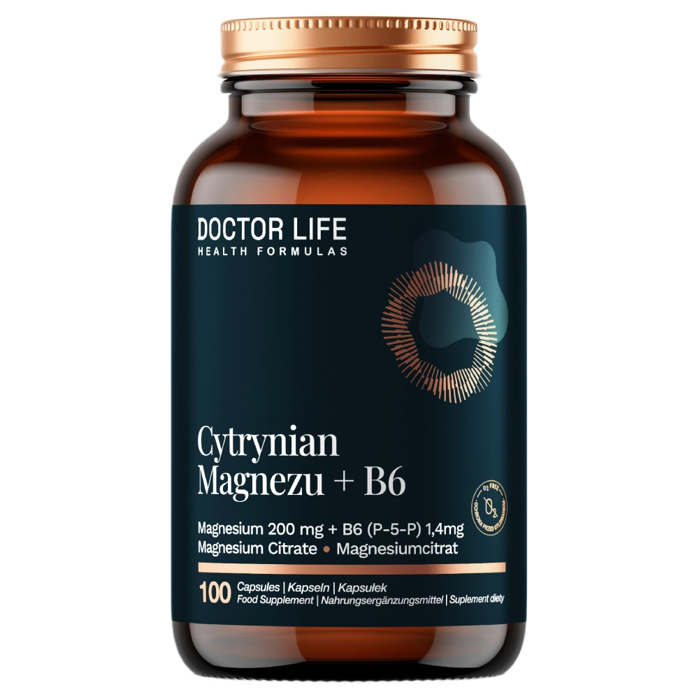 Doctor Life Cytrynian Magnezu + B6 suplement diety 100 kapsułek