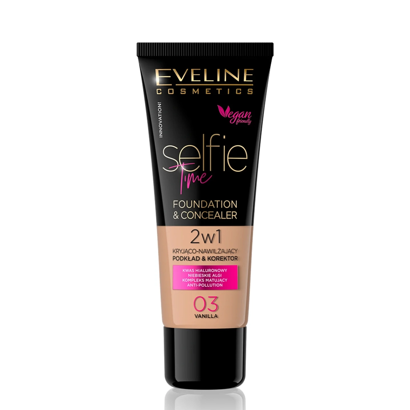 Eveline Cosmetics SELFIE TIME  Kryjąco-nawilżający podkład & korektor 03 30ml