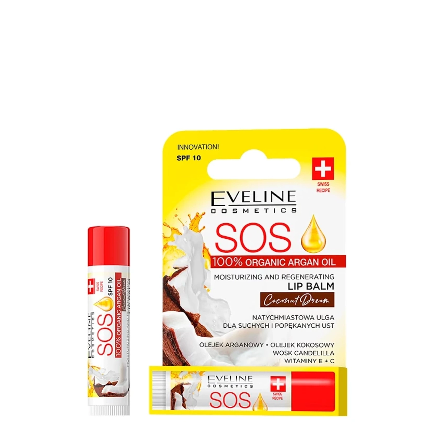 Eveline Cosmetics S.O.S. Nawilżająco-regenerujący balsam do ust Coconut Dream 13,9g