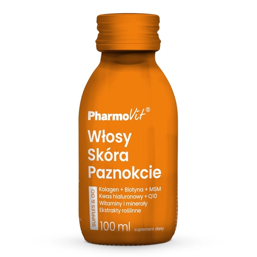 Pharmovit Włosy Skóra Paznokcie Supples & Go suplement diety w płynie 100ml