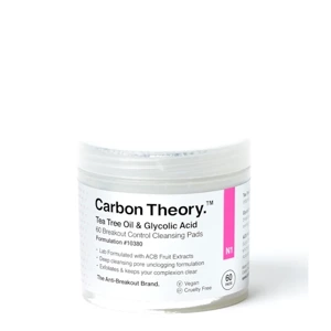 Carbon Theory Tea Tree Oil & Glycolic Acid Płatki Oczyszczające 60 Sztuk