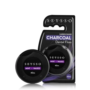 SEYSSO Carbon - Czarna nić dentystyczna z aktywnym węglem 40 m