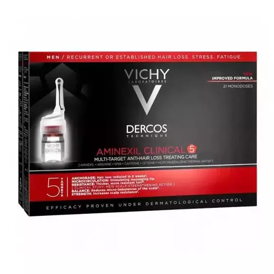 VICHY Dercos Aminexil Clinical 5 MAN Kuracja przeciw wypadaniu włosów 21x6ml